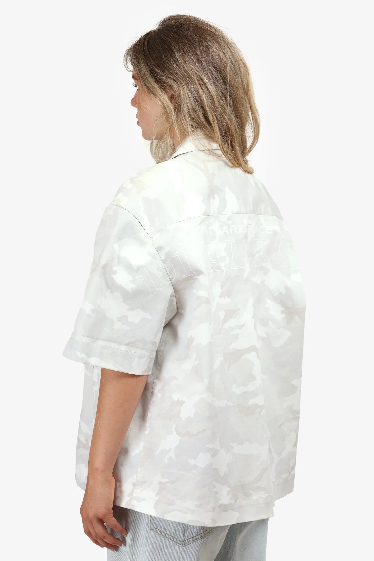 1017 Alyx 9SM White/Grey Camo Short-Sleeve Shirt Size 50 Mens