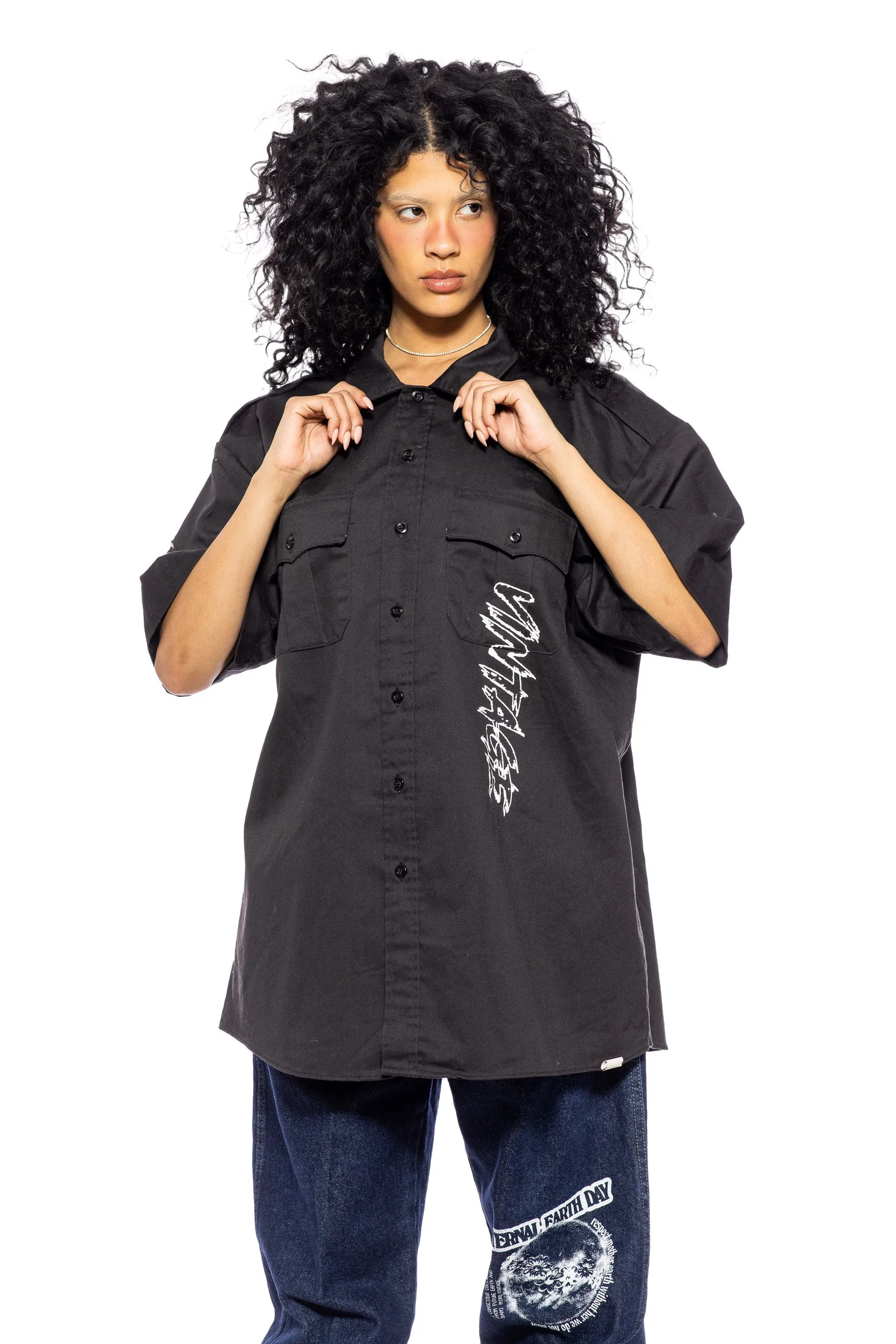 1/1 SMV X FE WORKWEAR SHIRT IN BLACK