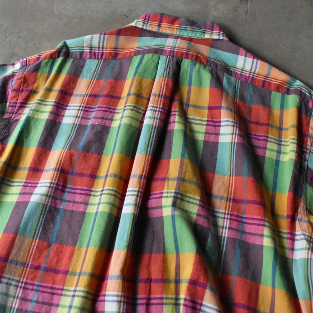 90's Ralph Lauren “BLAKE” マドラスチェック 半袖 ボタンダウンシャツ 240502 S2092