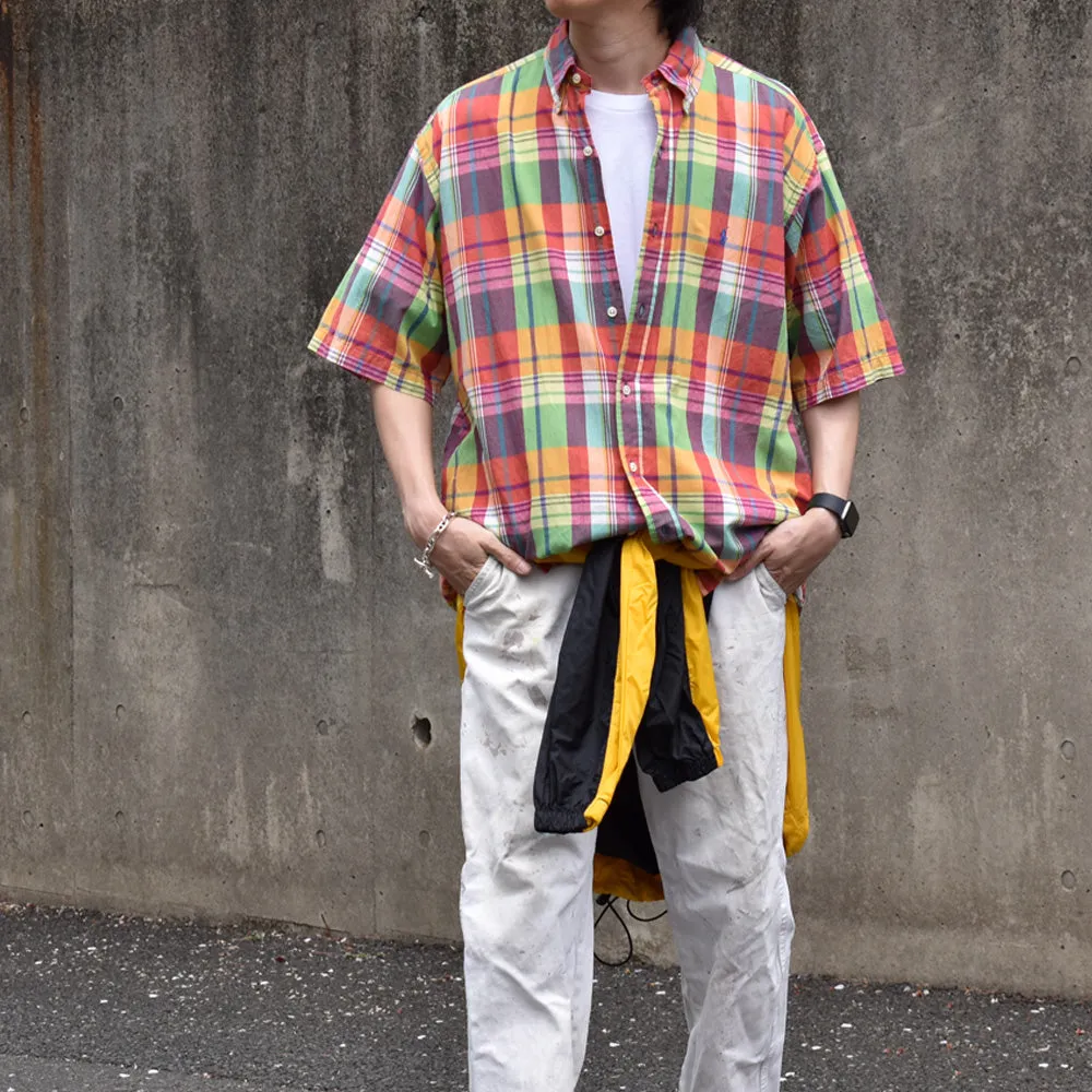 90's Ralph Lauren “BLAKE” マドラスチェック 半袖 ボタンダウンシャツ 240502 S2092