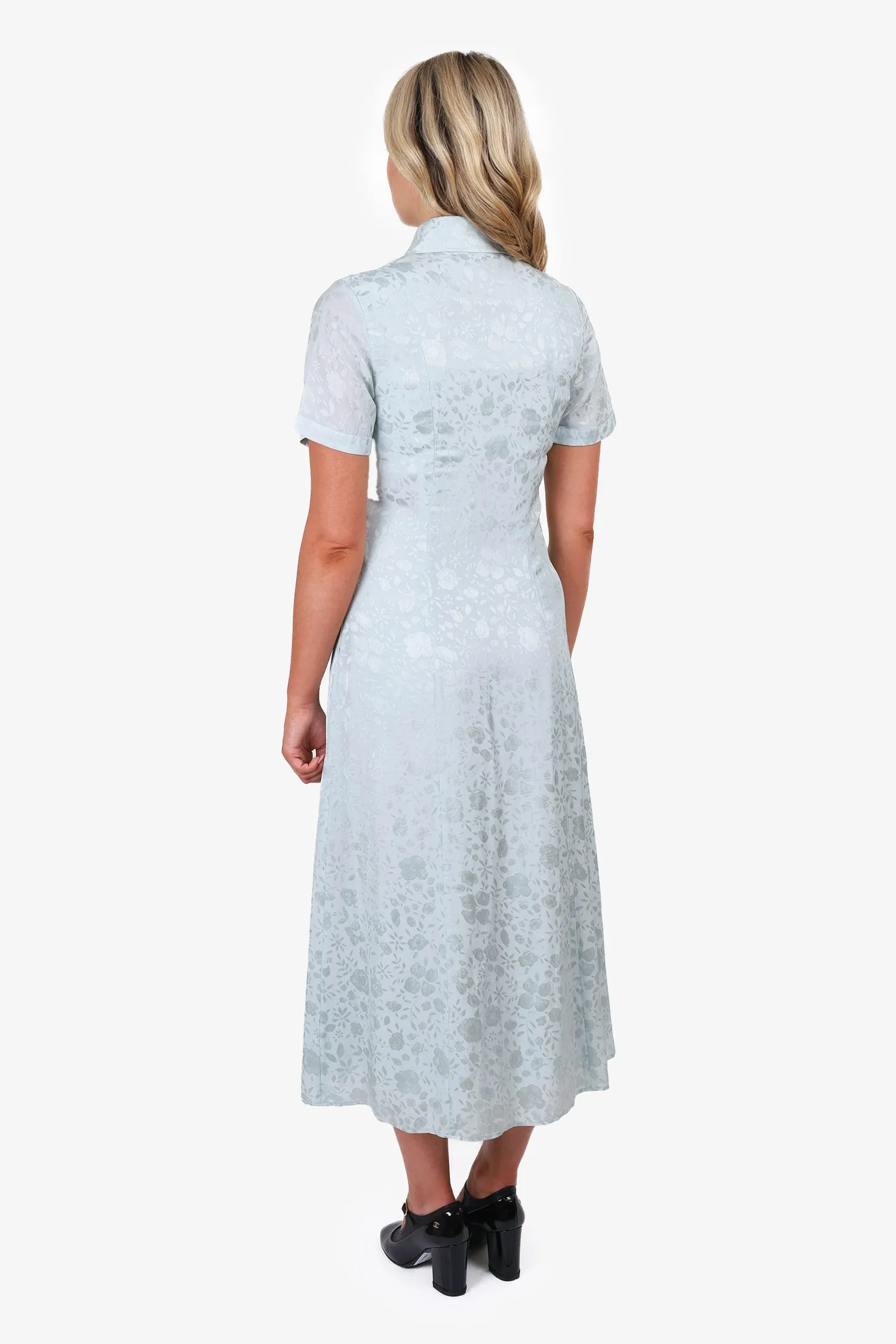 Alexa Chung Mint Floral Patterned Shirt Dress Size 8