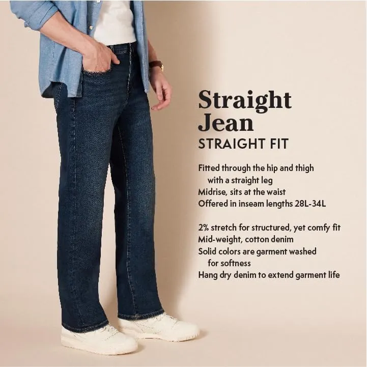 Amazon Essentials Men's Straight-Fit Stretch Jean, Medium Wash, 31W x 30L