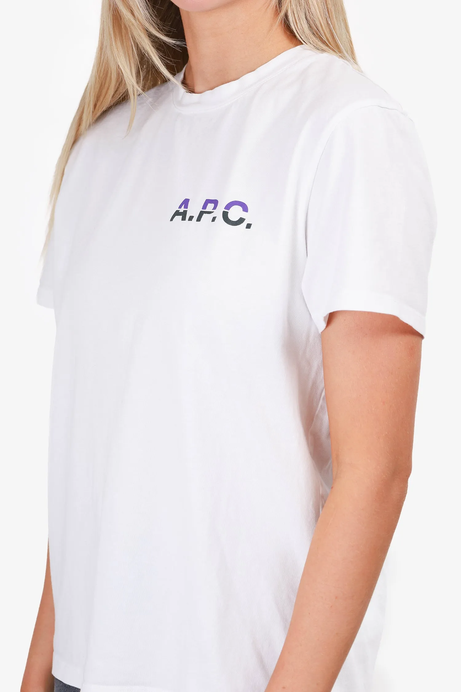 A.P.C White Logo T-Shirt Size S