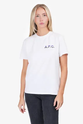 A.P.C White Logo T-Shirt Size S