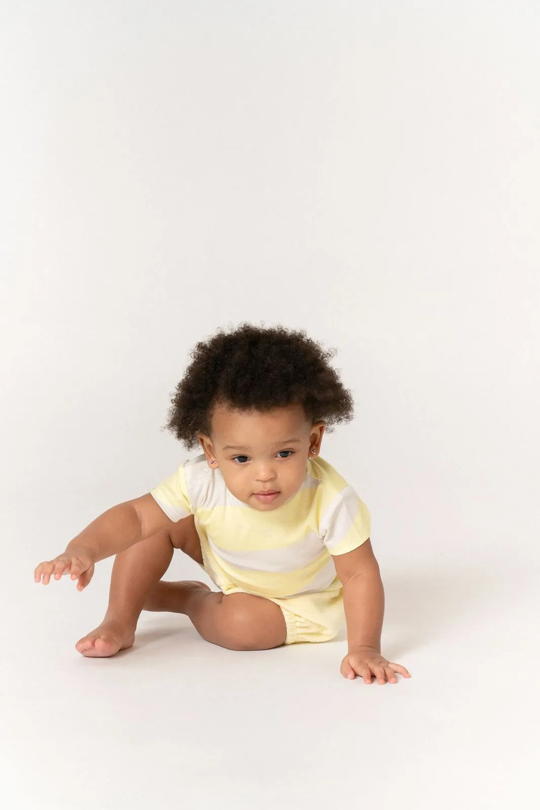 Baby Boxy T-Shirt with Stripes | Mocha