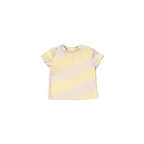 Baby Boxy T-Shirt with Stripes | Yellow