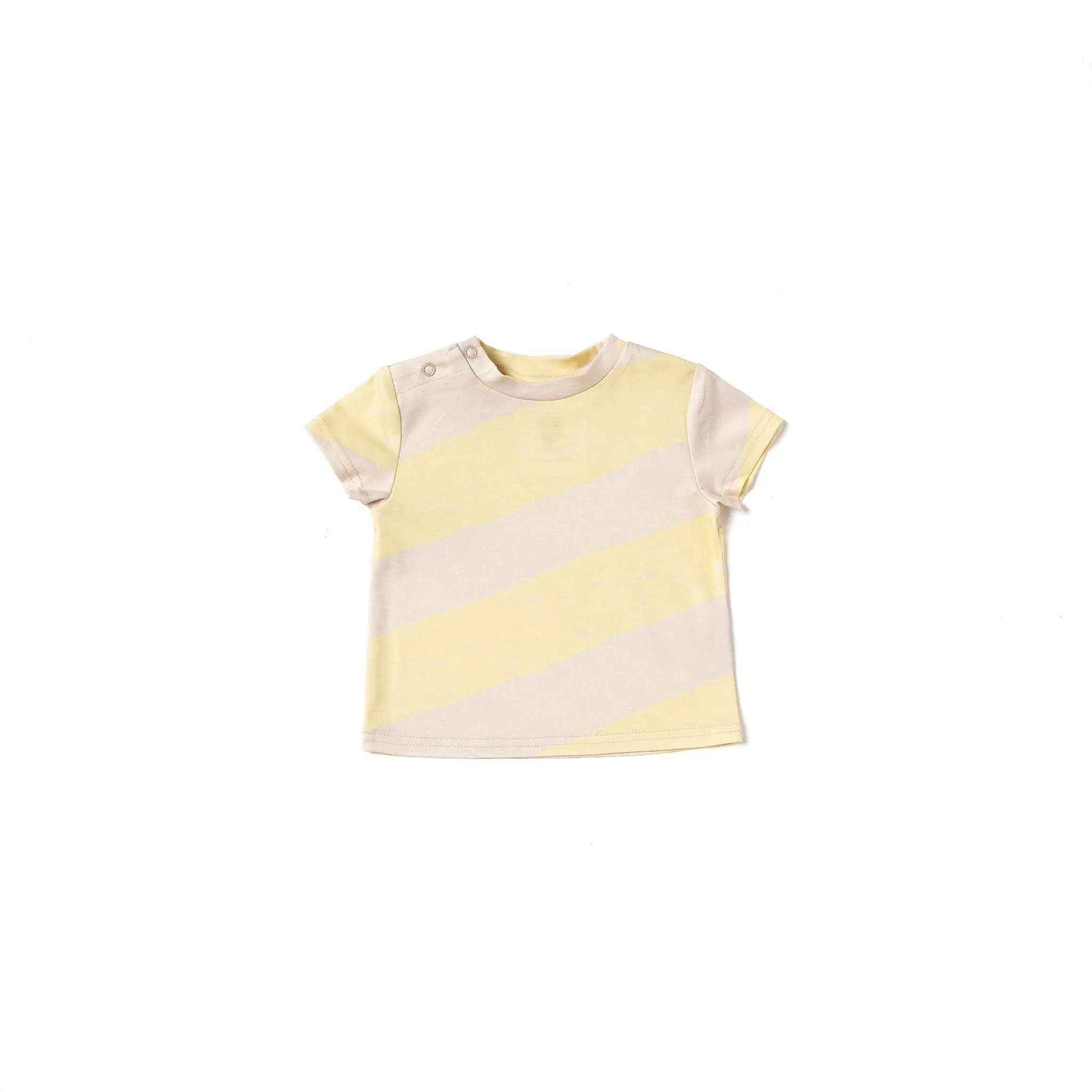 Baby Boxy T-Shirt with Stripes | Yellow