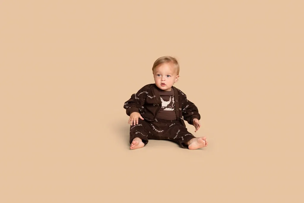 Baby Boxy t-shirt Yee Haw print - Brown