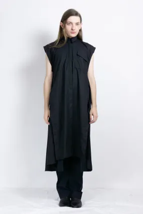 Black elongated post-gender cotton shirt