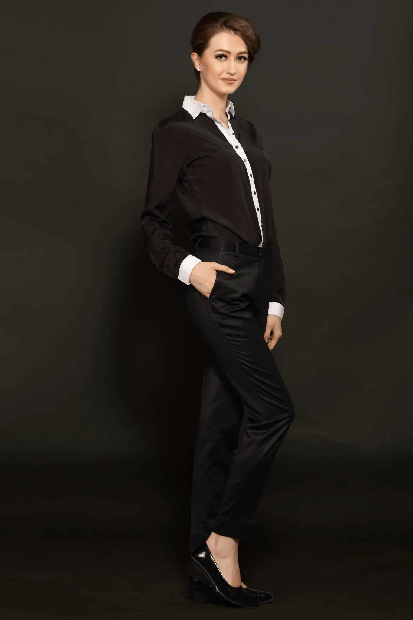 Black-White Placket Shirt