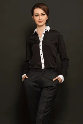 Black-White Placket Shirt