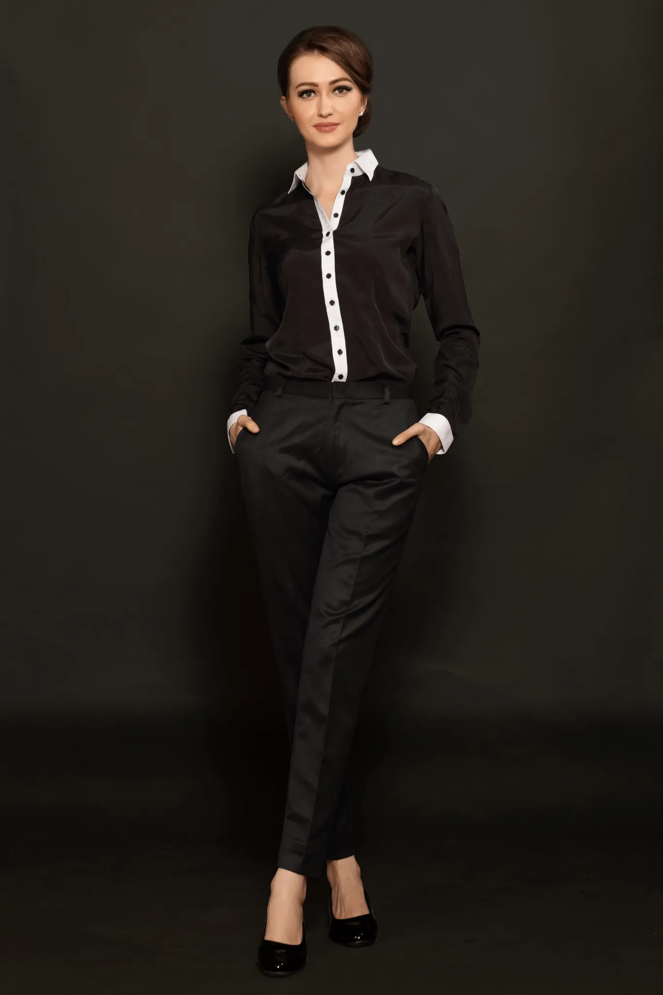 Black-White Placket Shirt
