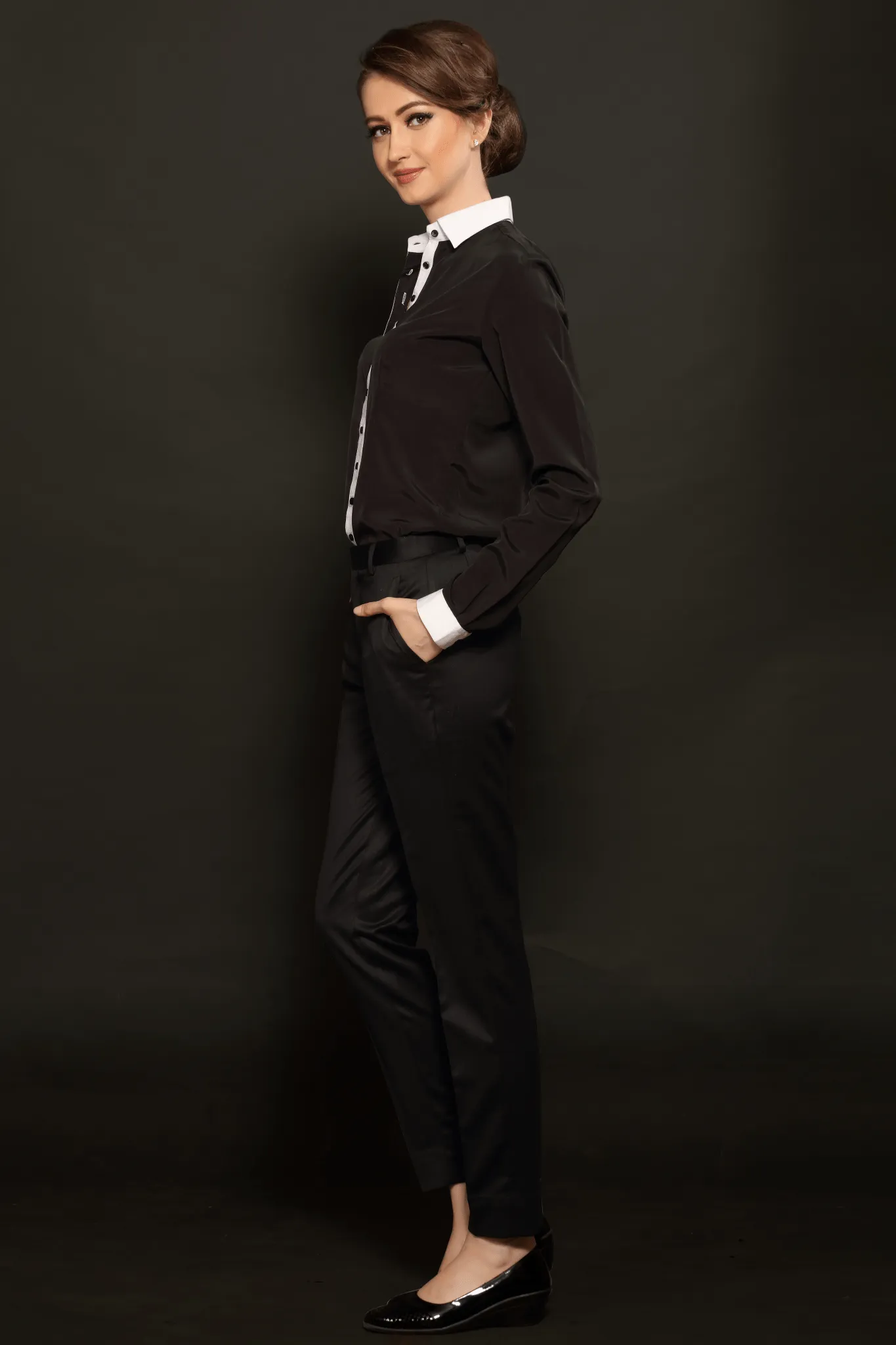 Black-White Placket Shirt