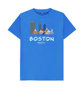 Boston 26.2 White Text Men's T-Shirt