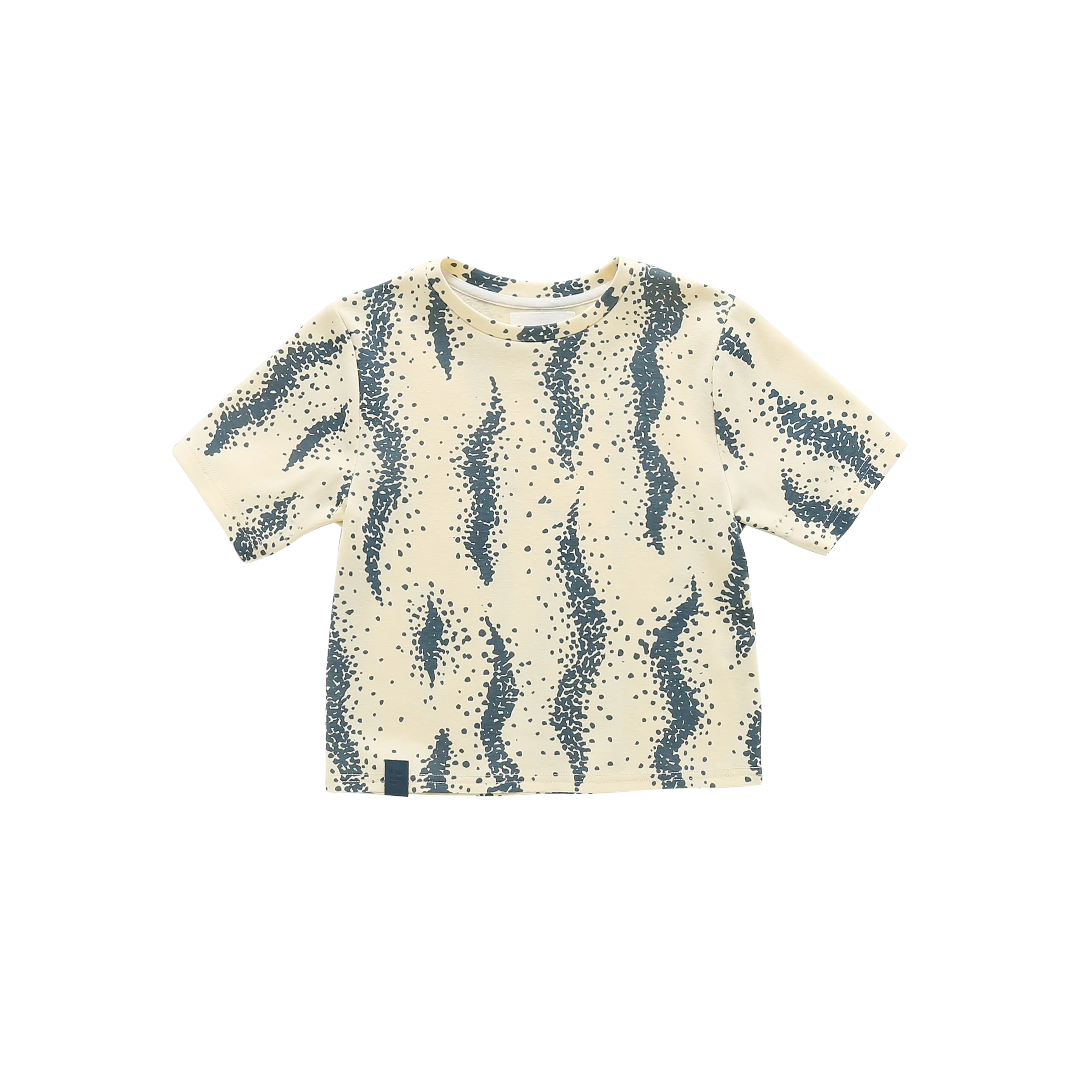Boxy T-Shirt with All Over Print | Cream