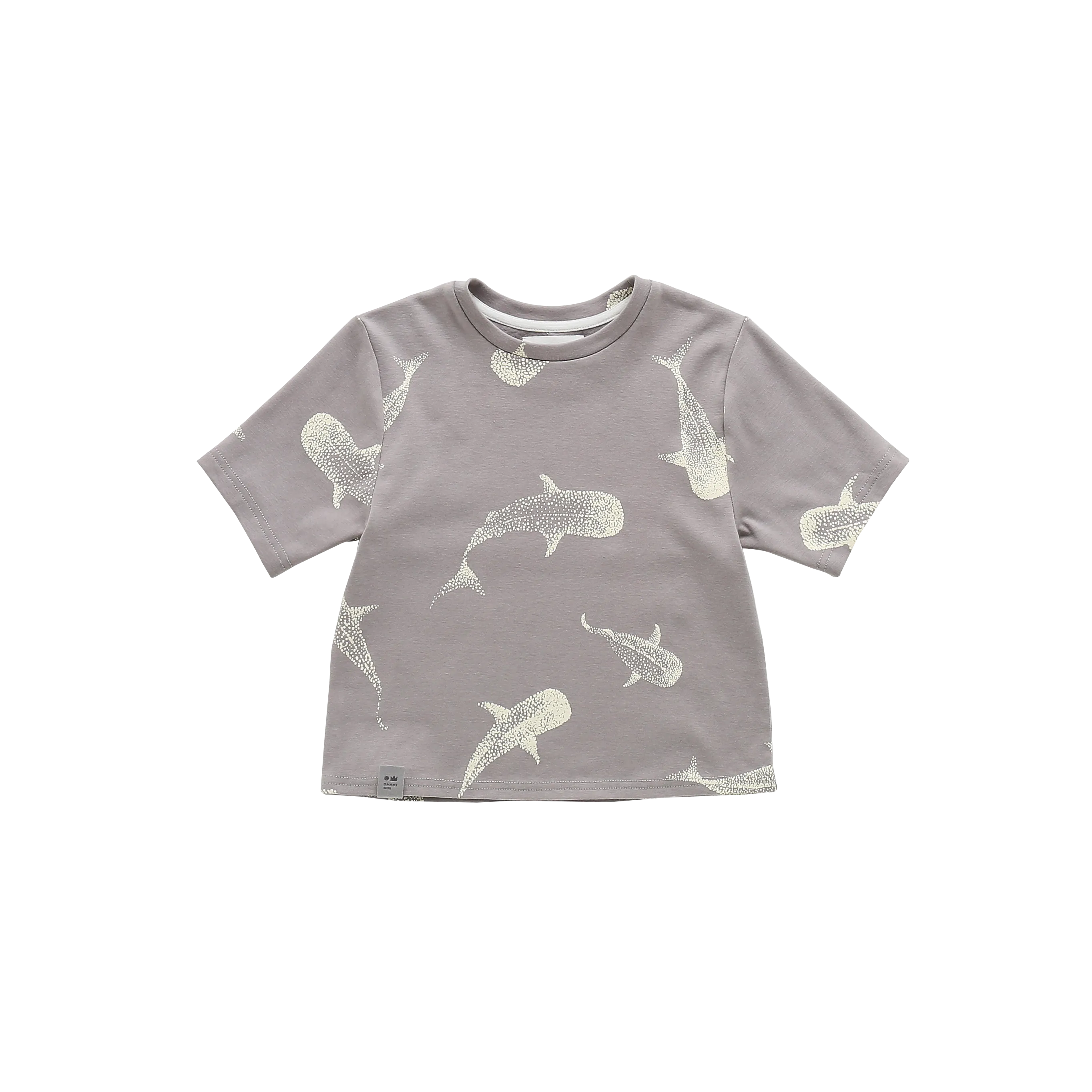 Boxy T-Shirt with All Over Print | Grey