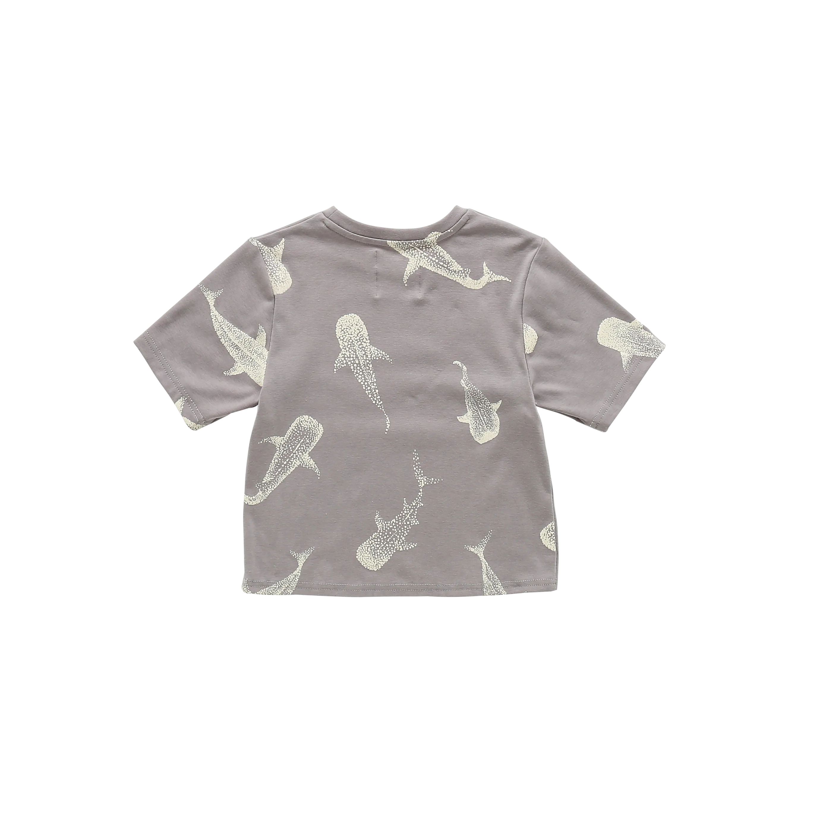 Boxy T-Shirt with All Over Print | Grey