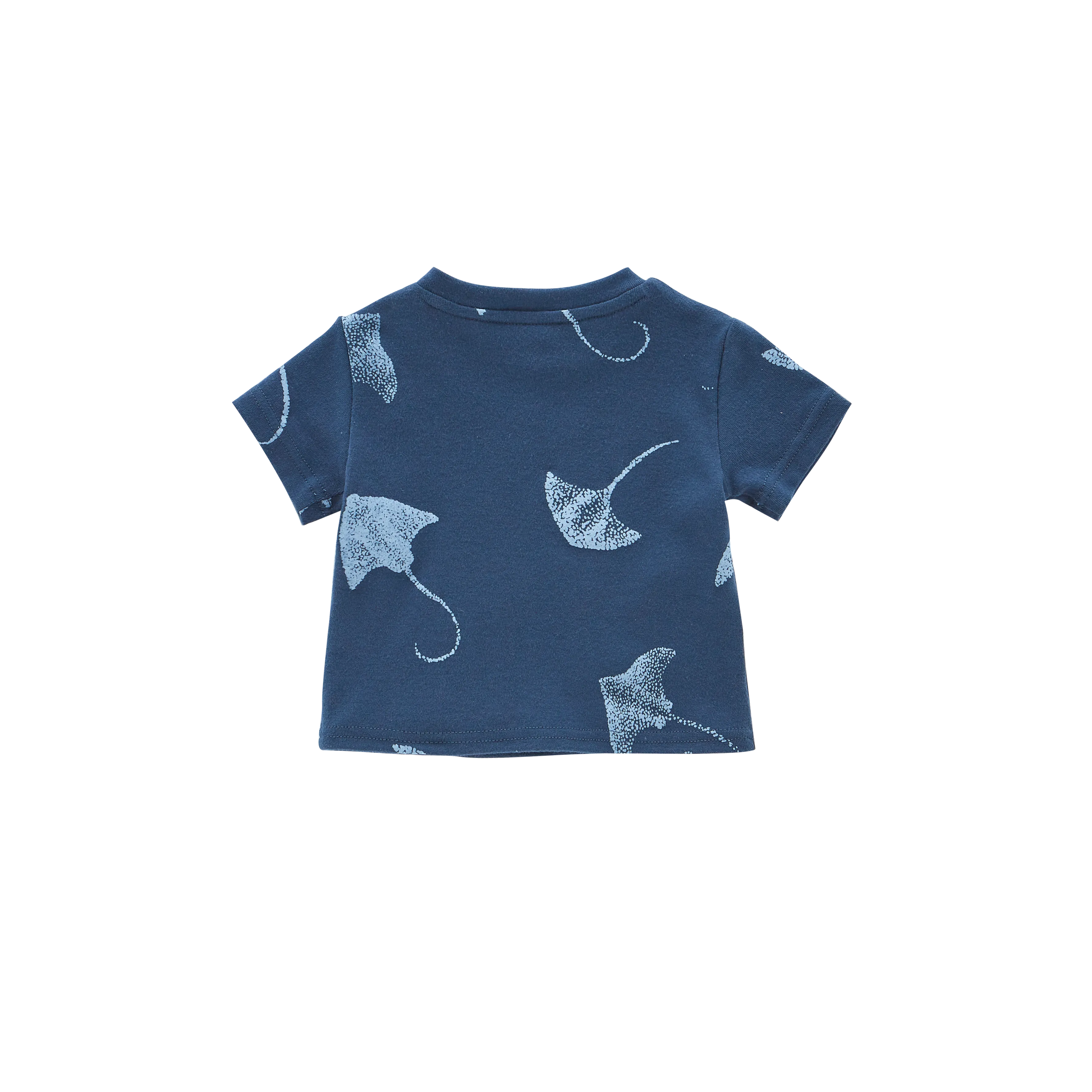 Boxy T-Shirt with All Over Print | Navy