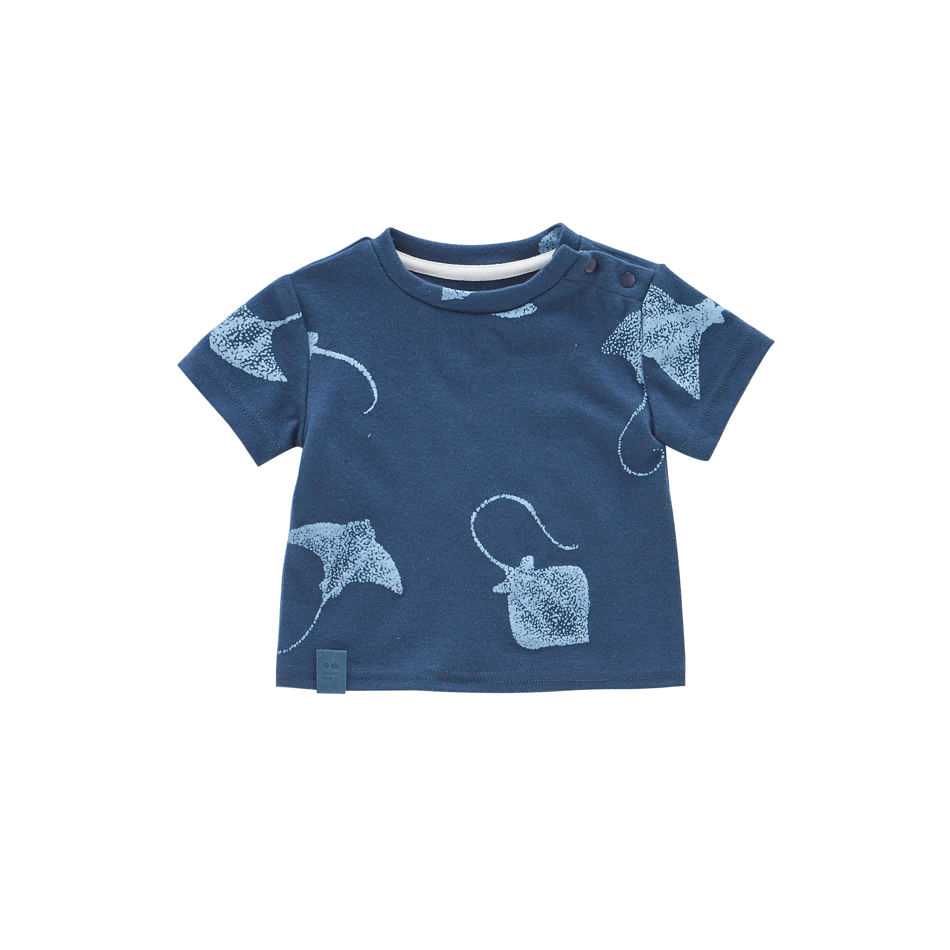 Boxy T-Shirt with All Over Print | Navy