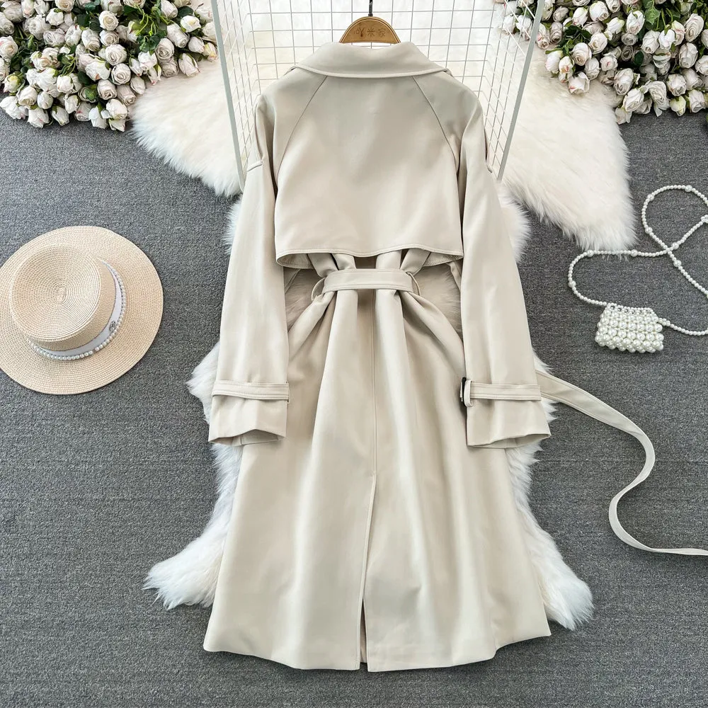 Casual Loose Lace-up Trench Coat