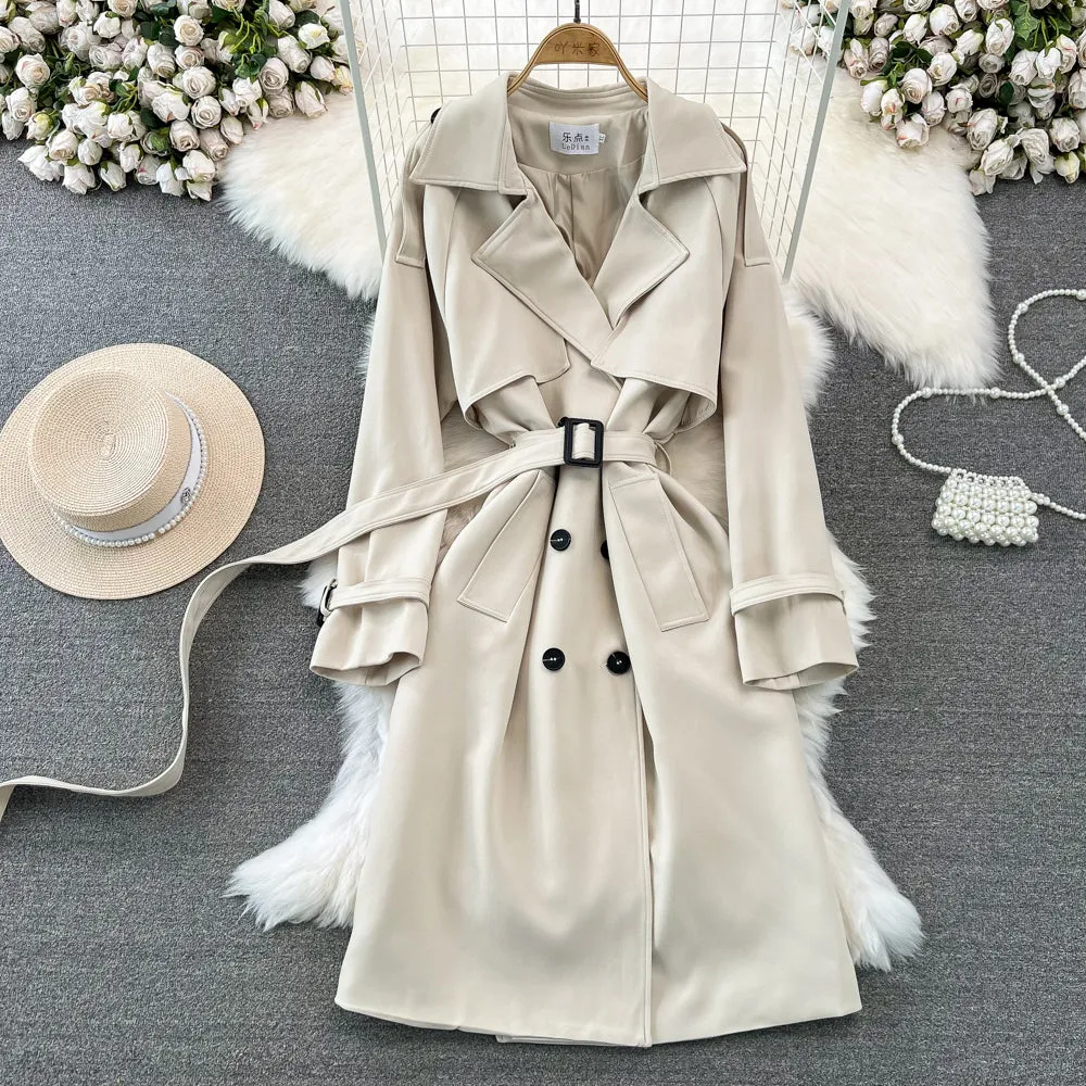 Casual Loose Lace-up Trench Coat