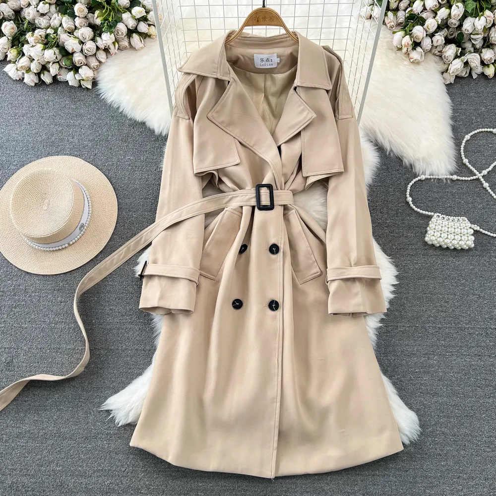 Casual Loose Lace-up Trench Coat