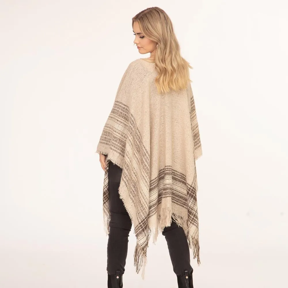 Classic Knit Ruana Wrap Natural