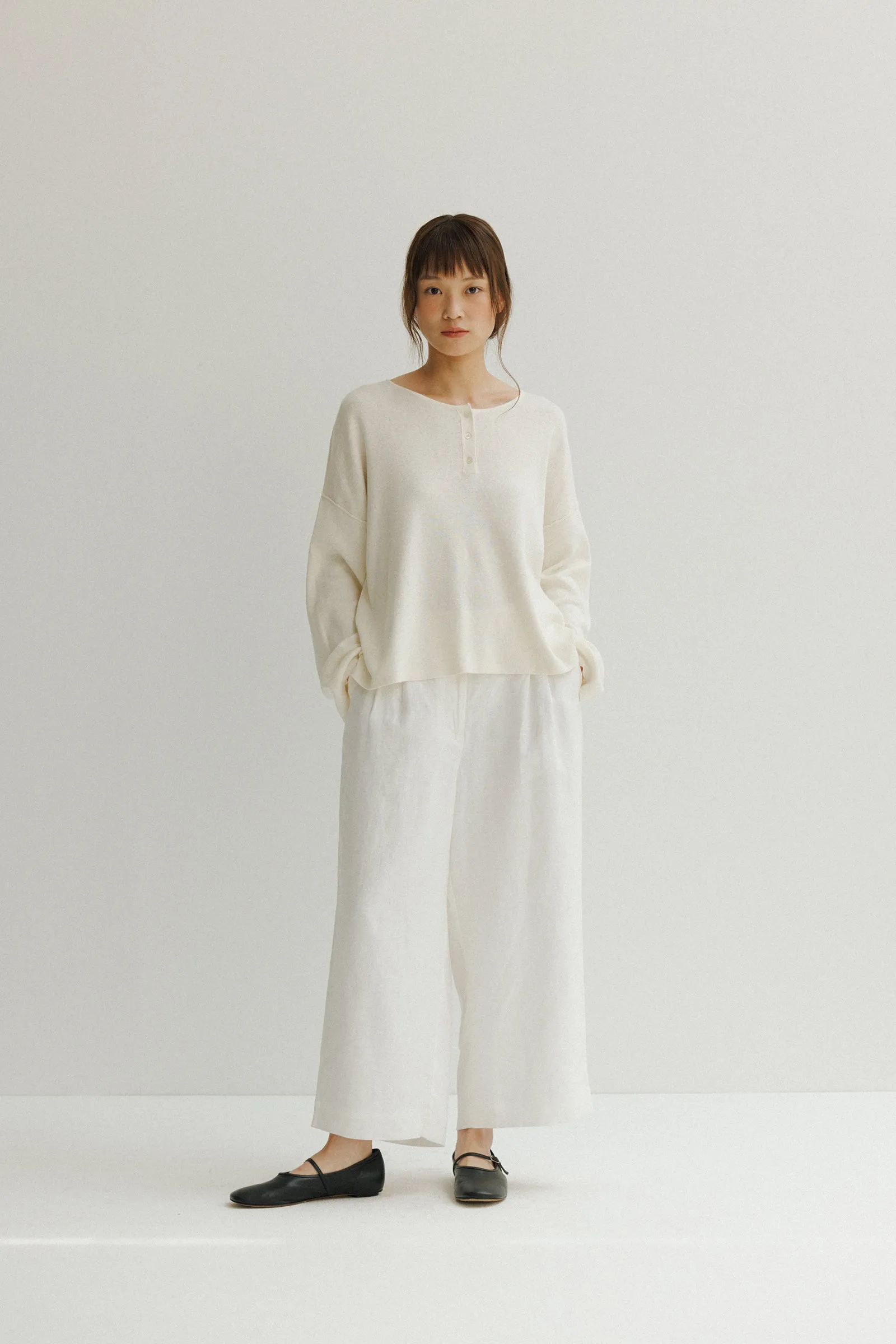 College Henley Top -- Organic Cotton • Linen