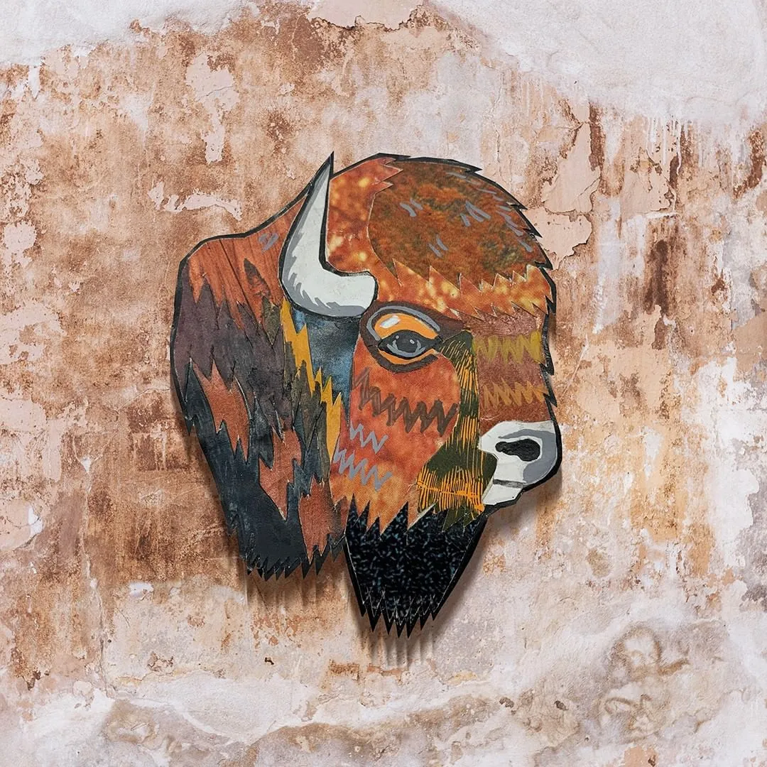 COWGIRL (BISON) original paper collage