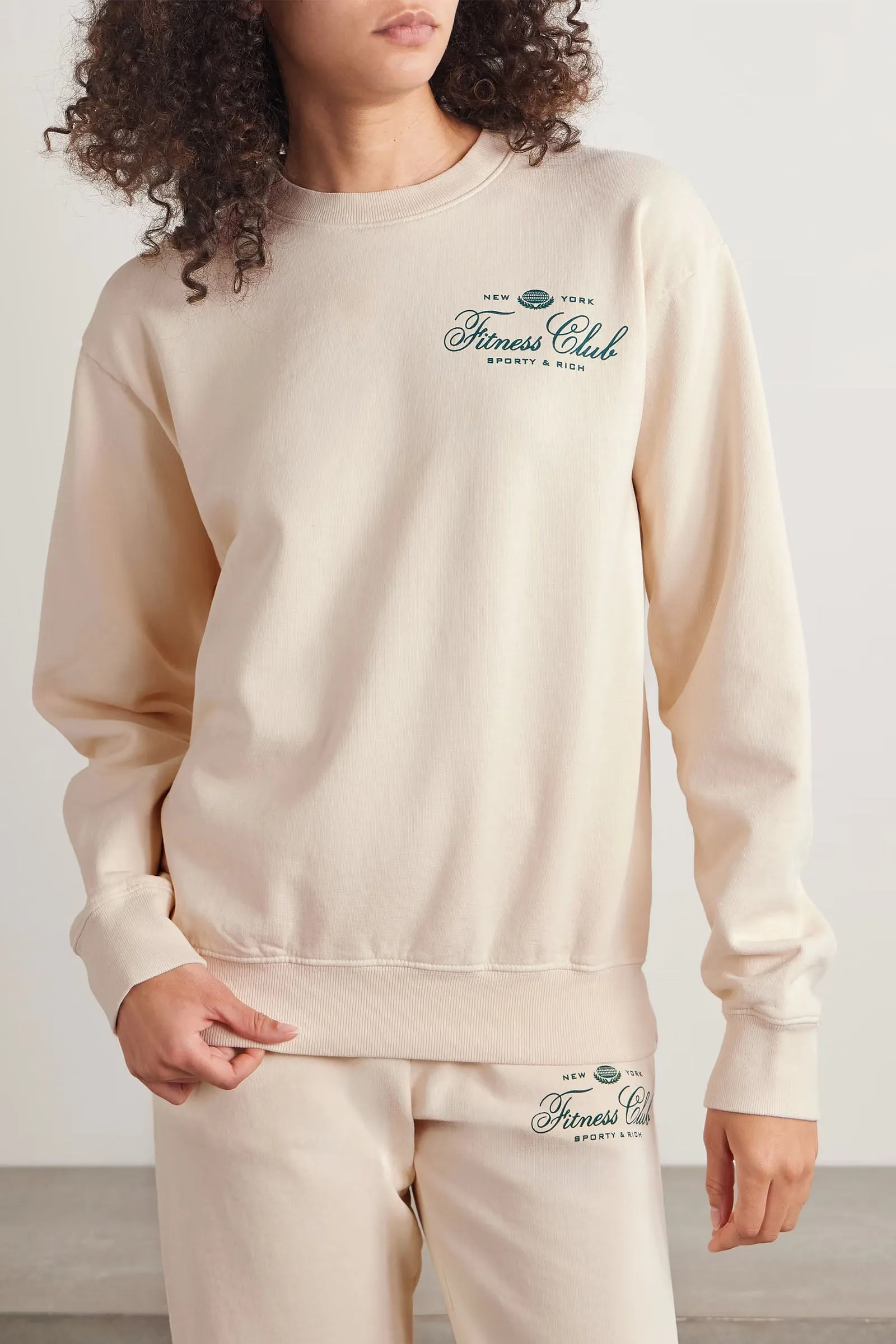 Fitness World Printed Cotton-jersey Sweatshirt