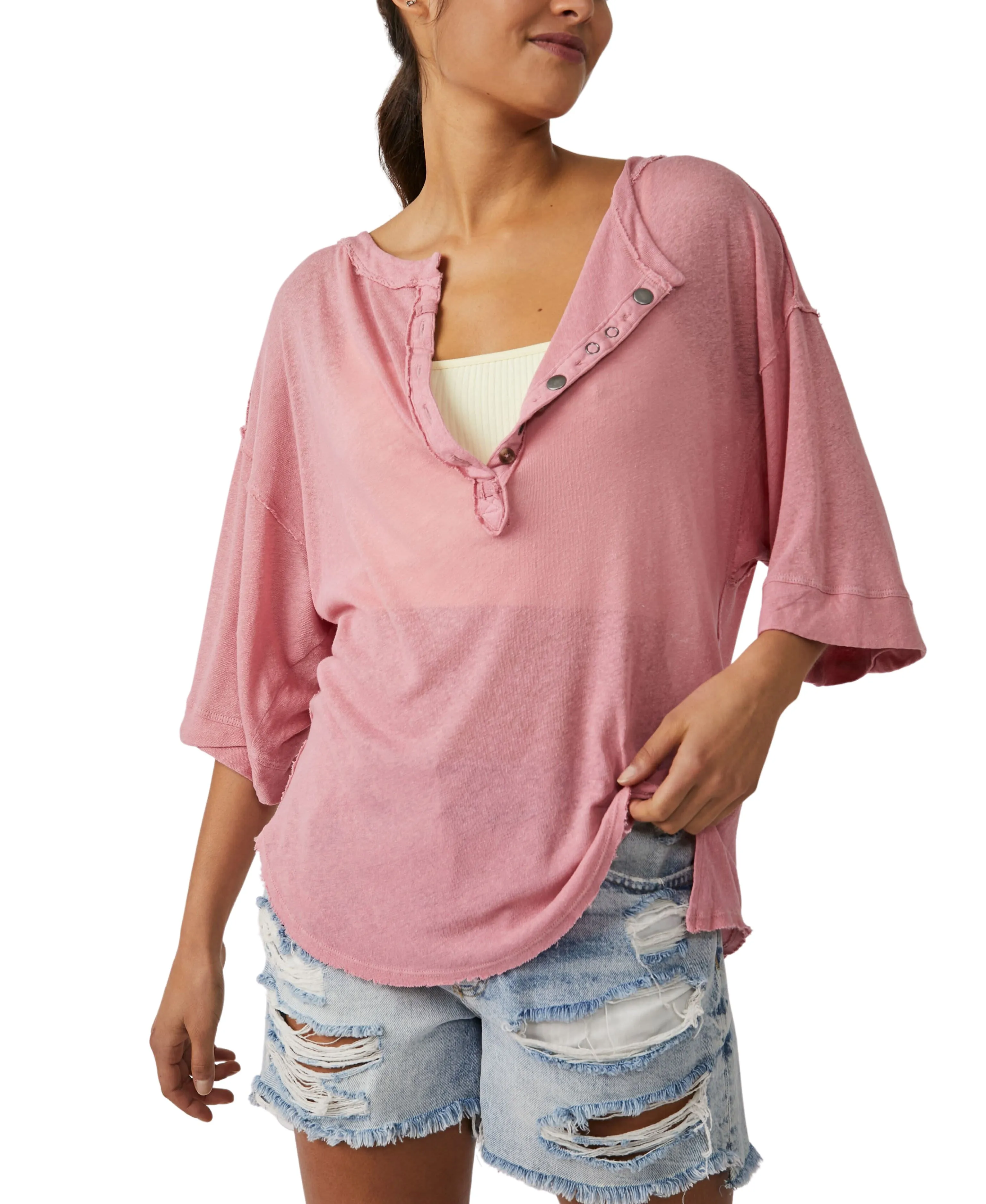 Free People Care FP Maribell Henley Top