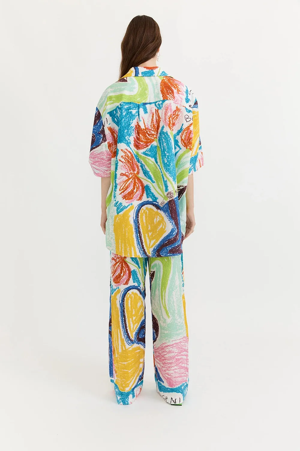 GARY BIGENI | SANTANA COLLARED SHIRT- RED TULIPS