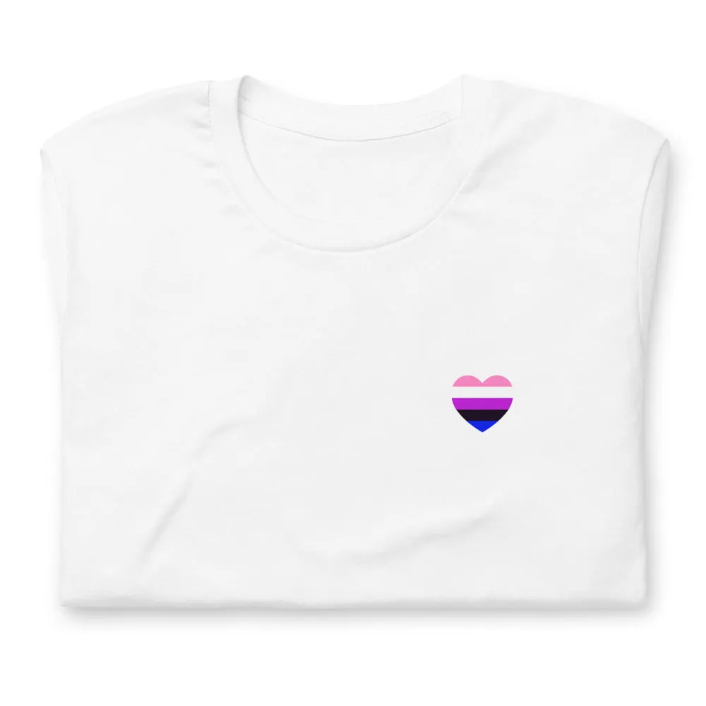 Gender-Fluid Small Heart Flag T-Shirt