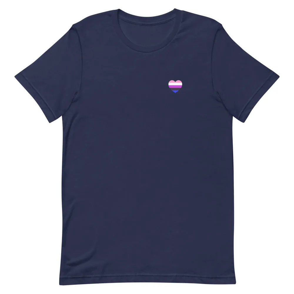 Gender-Fluid Small Heart Flag T-Shirt