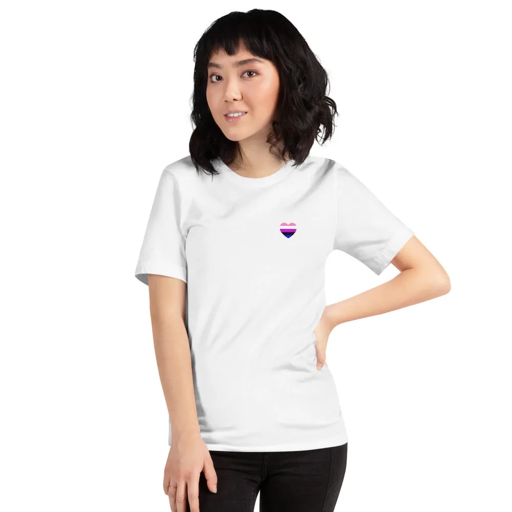 Gender-Fluid Small Heart Flag T-Shirt