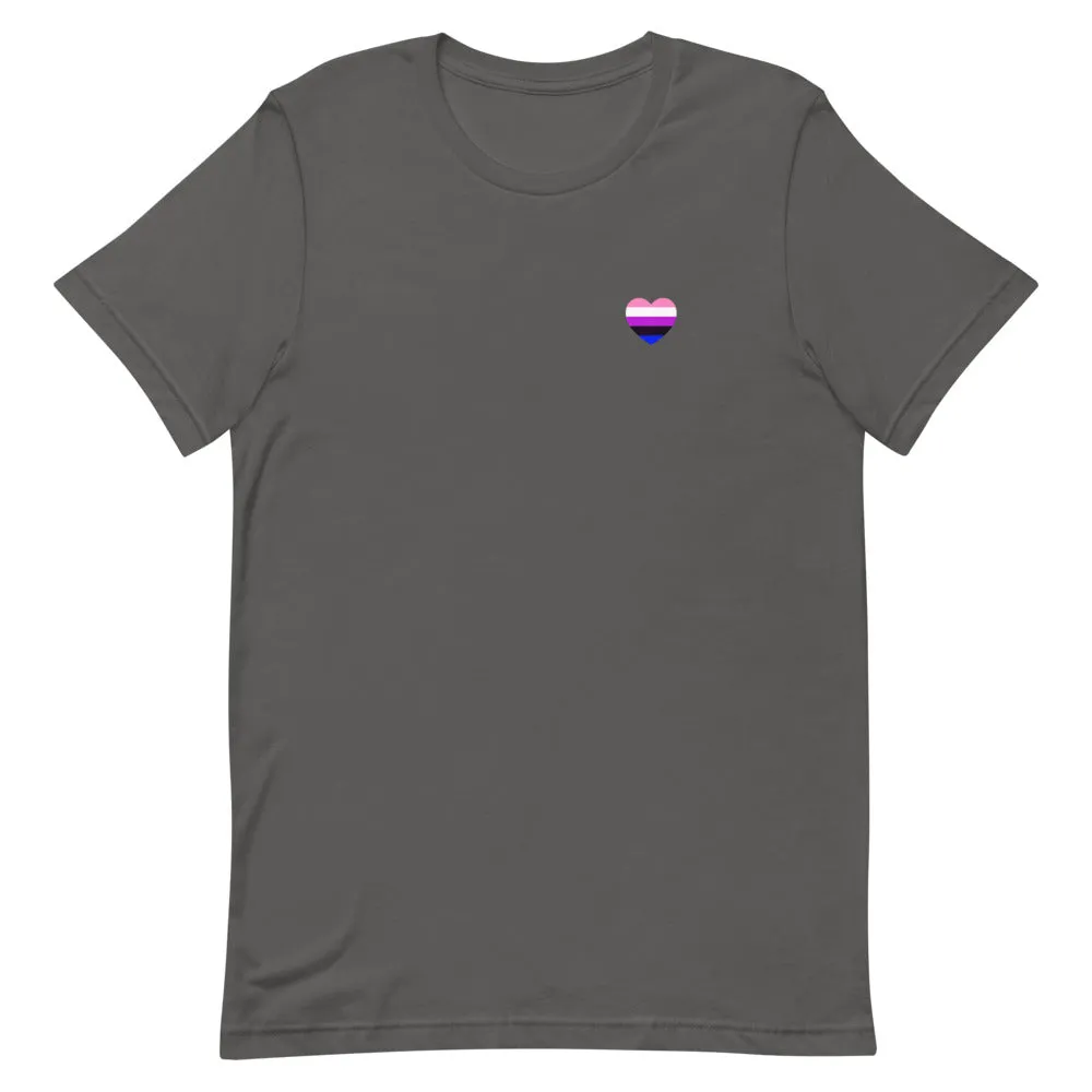 Gender-Fluid Small Heart Flag T-Shirt