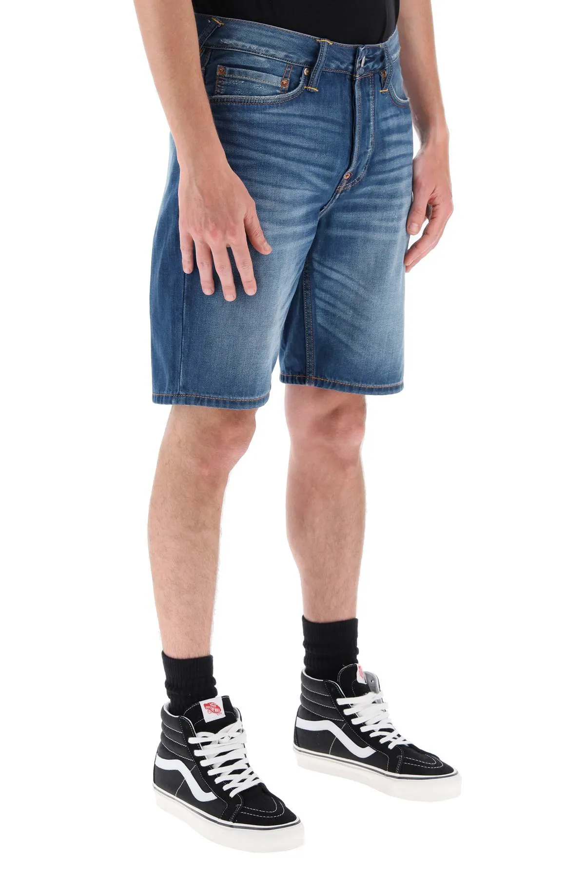 graffiti daruma denim shorts