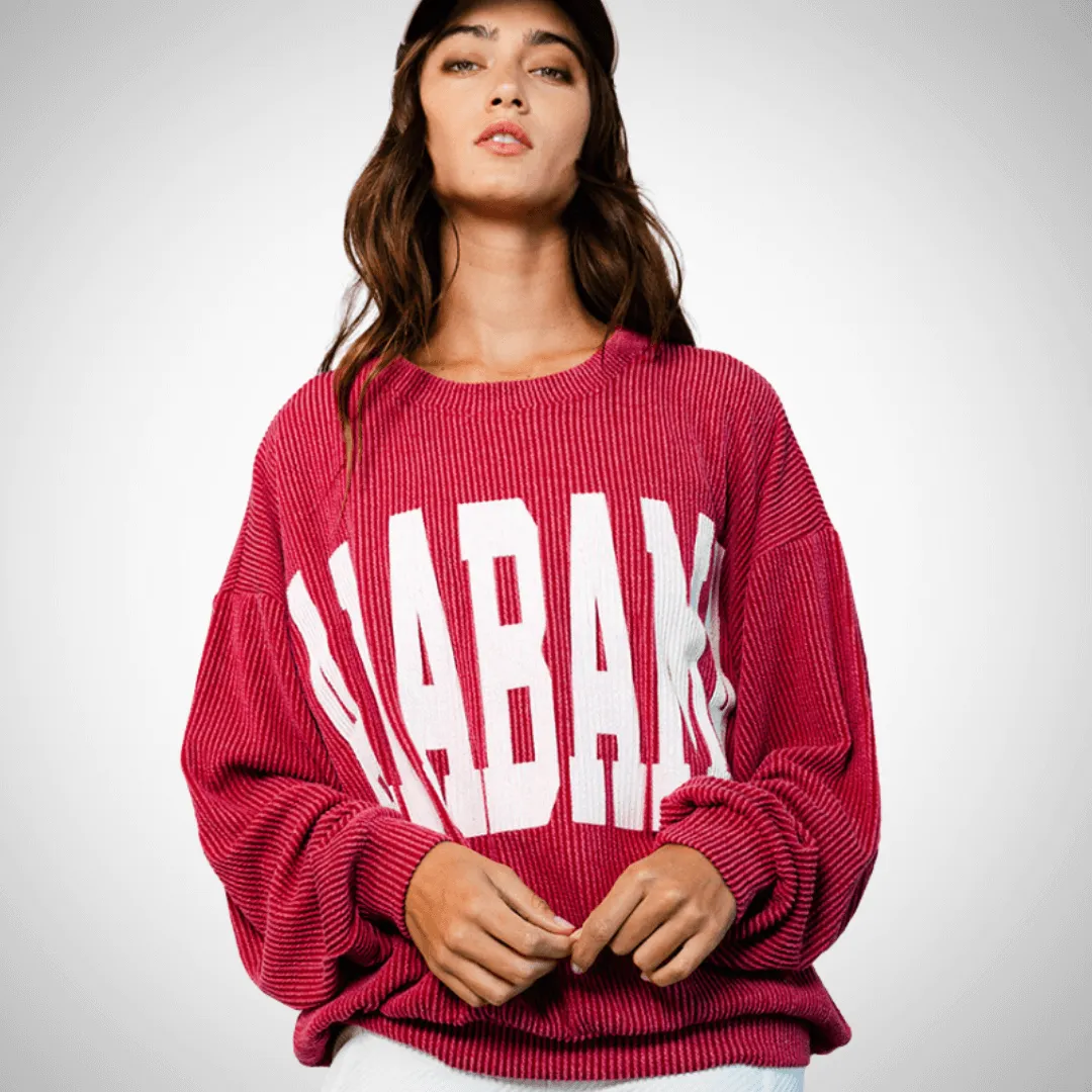 Graphic "ALABAMA" Oversized Sweatshirt Made in USA