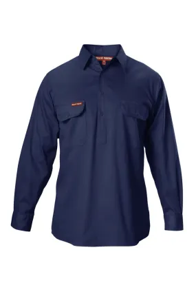 Hard Yakka Mens L/S Closed Front Drill Shirt