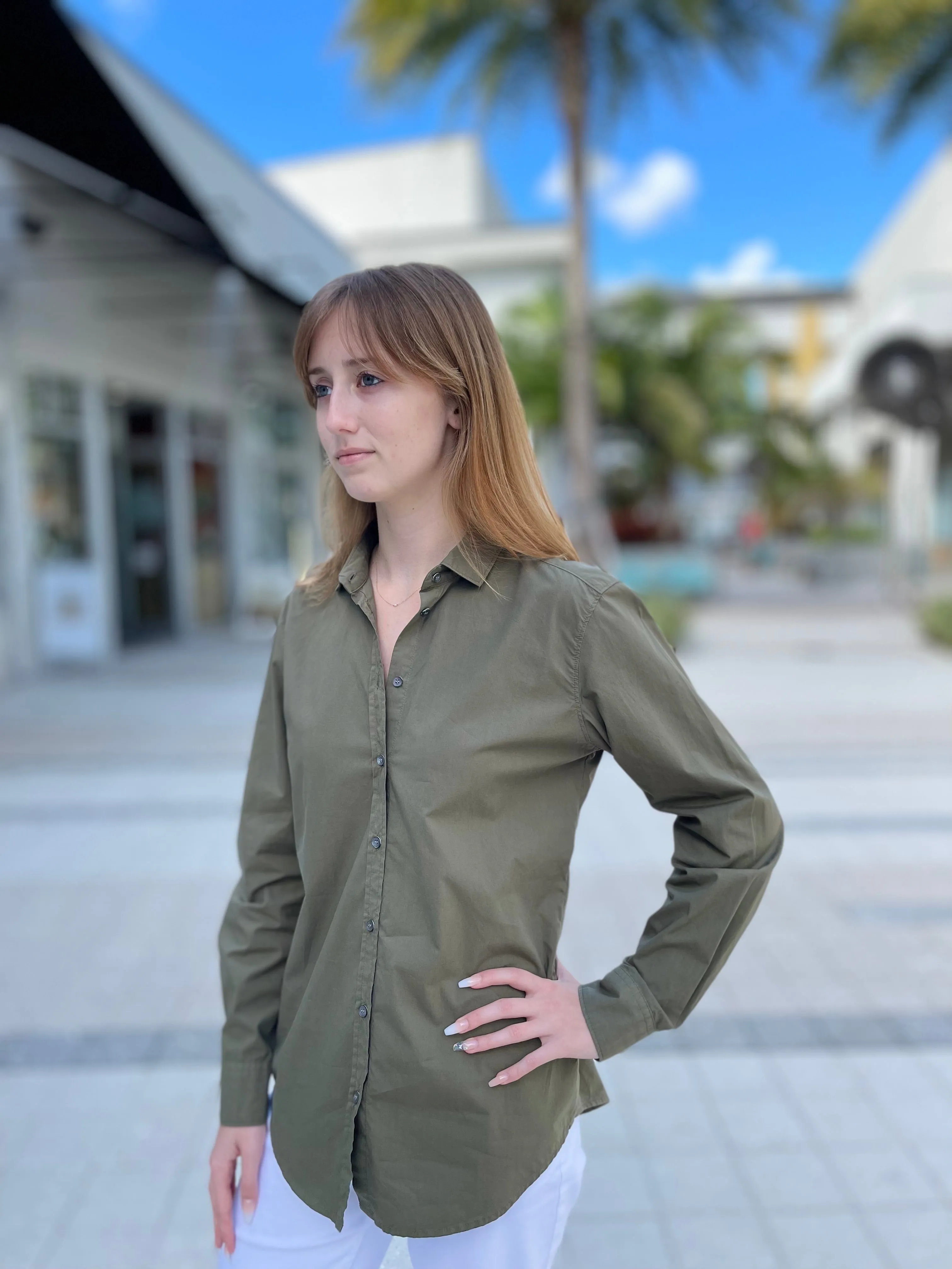 Hartford Corazon Woman Woven Shirt Green