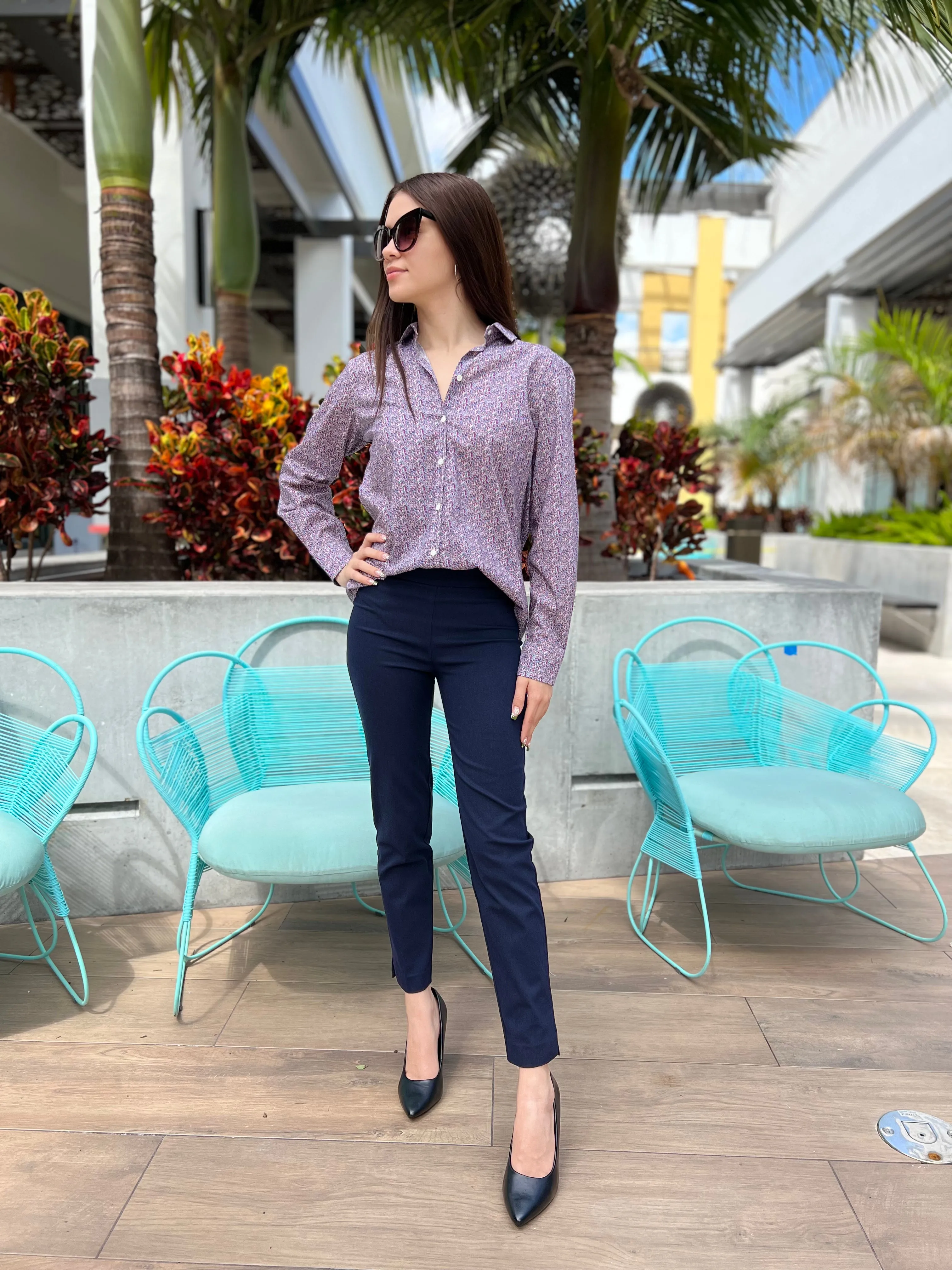 Hartford Corazon Woven Shirt Pink Mini Flowers