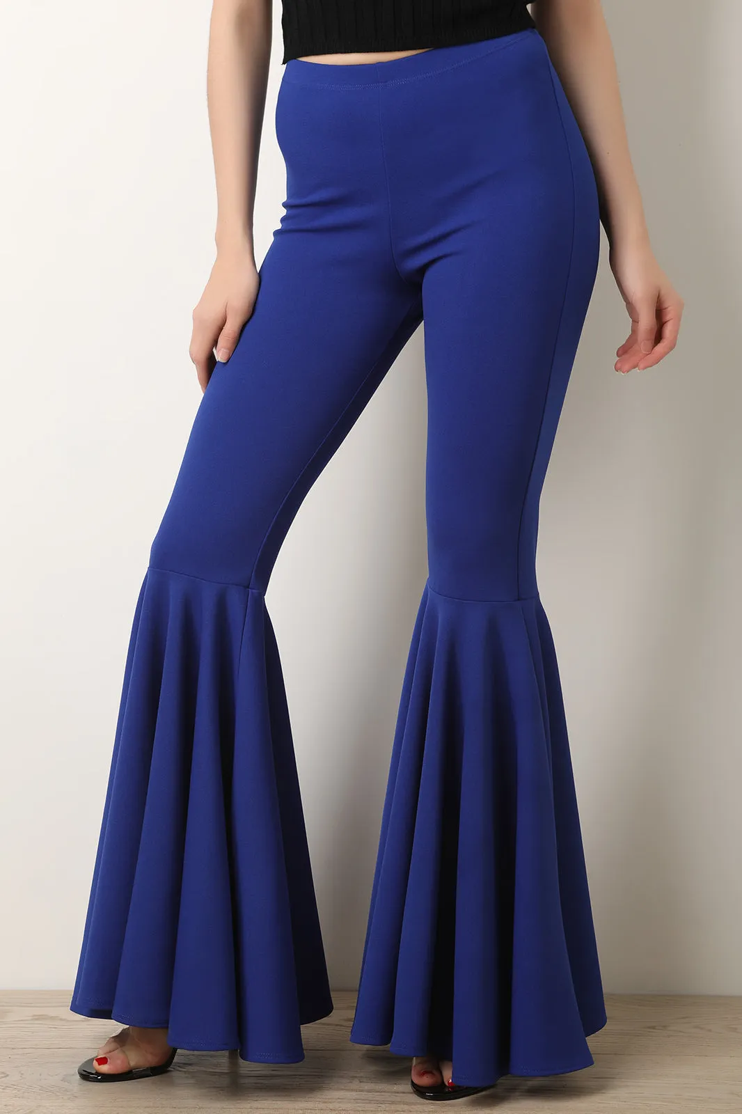 High Waist Ruffle Flared Pants
