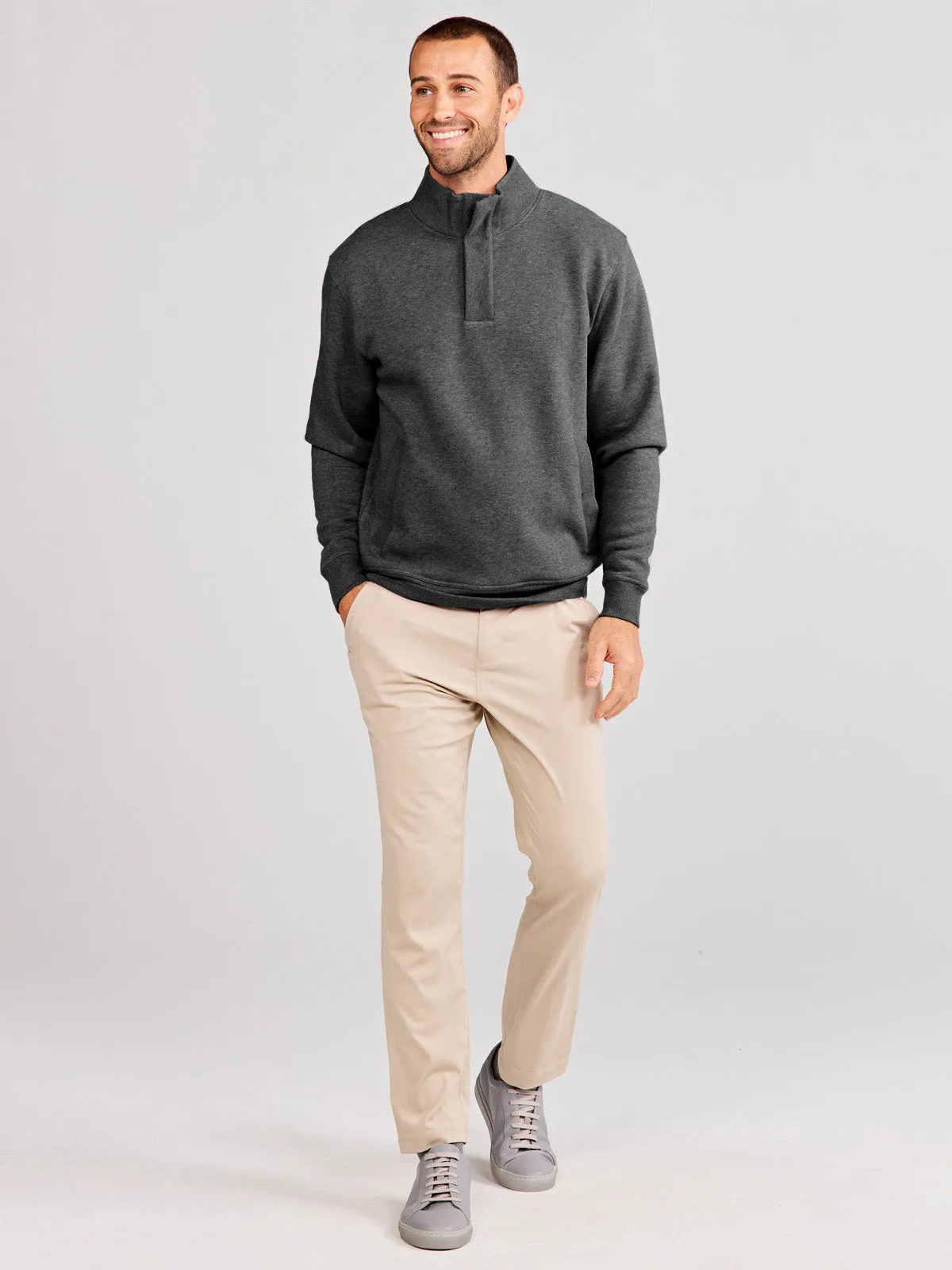 Hudson Fleece Henley Pullover Sweatshirt