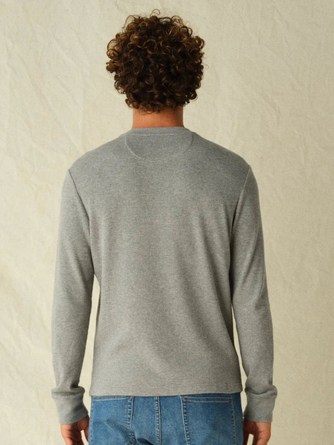 Hudson Waffle Henley | Heather Grey