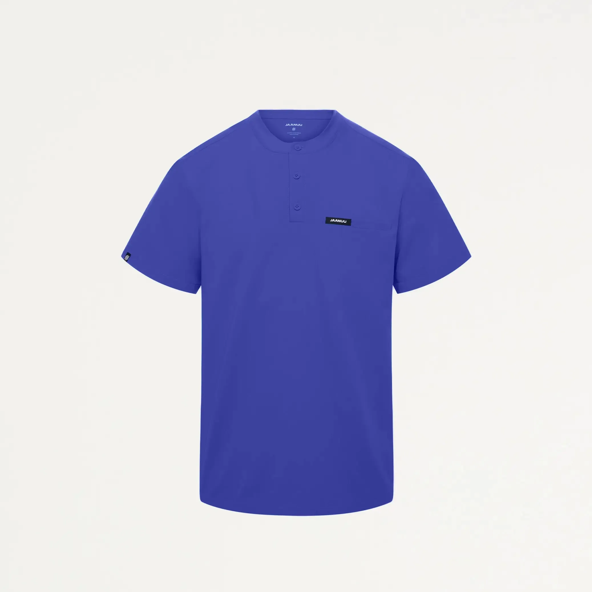 Jaanuu Men's Reeve Henley Scrub Top - Moon Blue