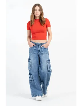 Jeans Mujer Cargo Lucky 3737