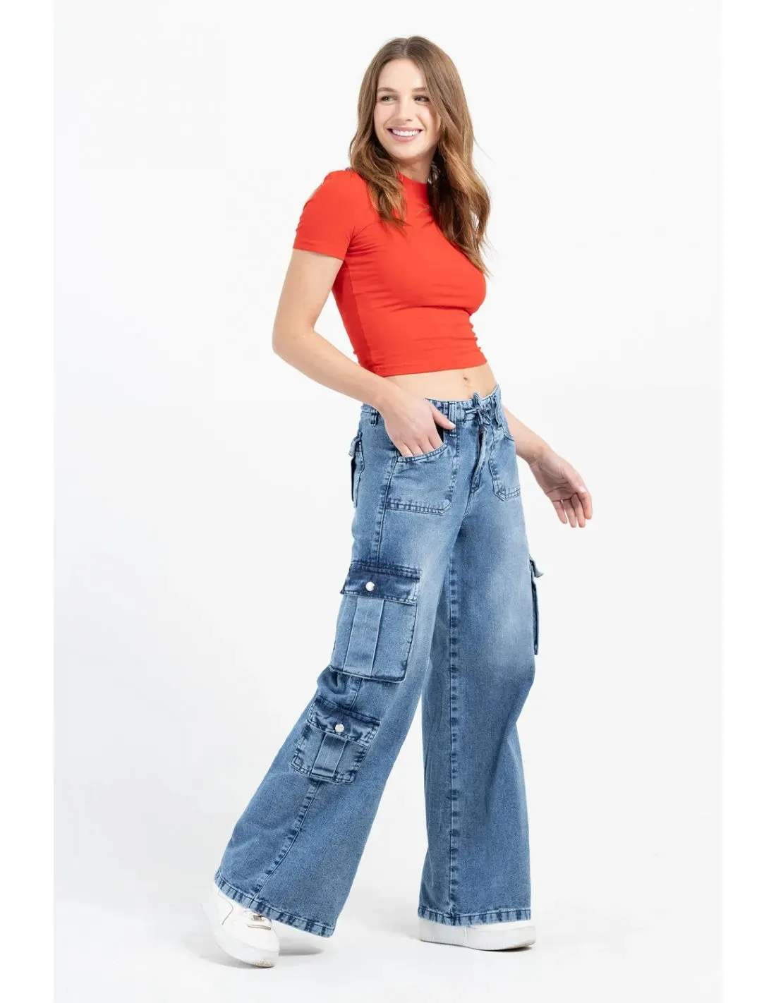 Jeans Mujer Cargo Lucky 3737