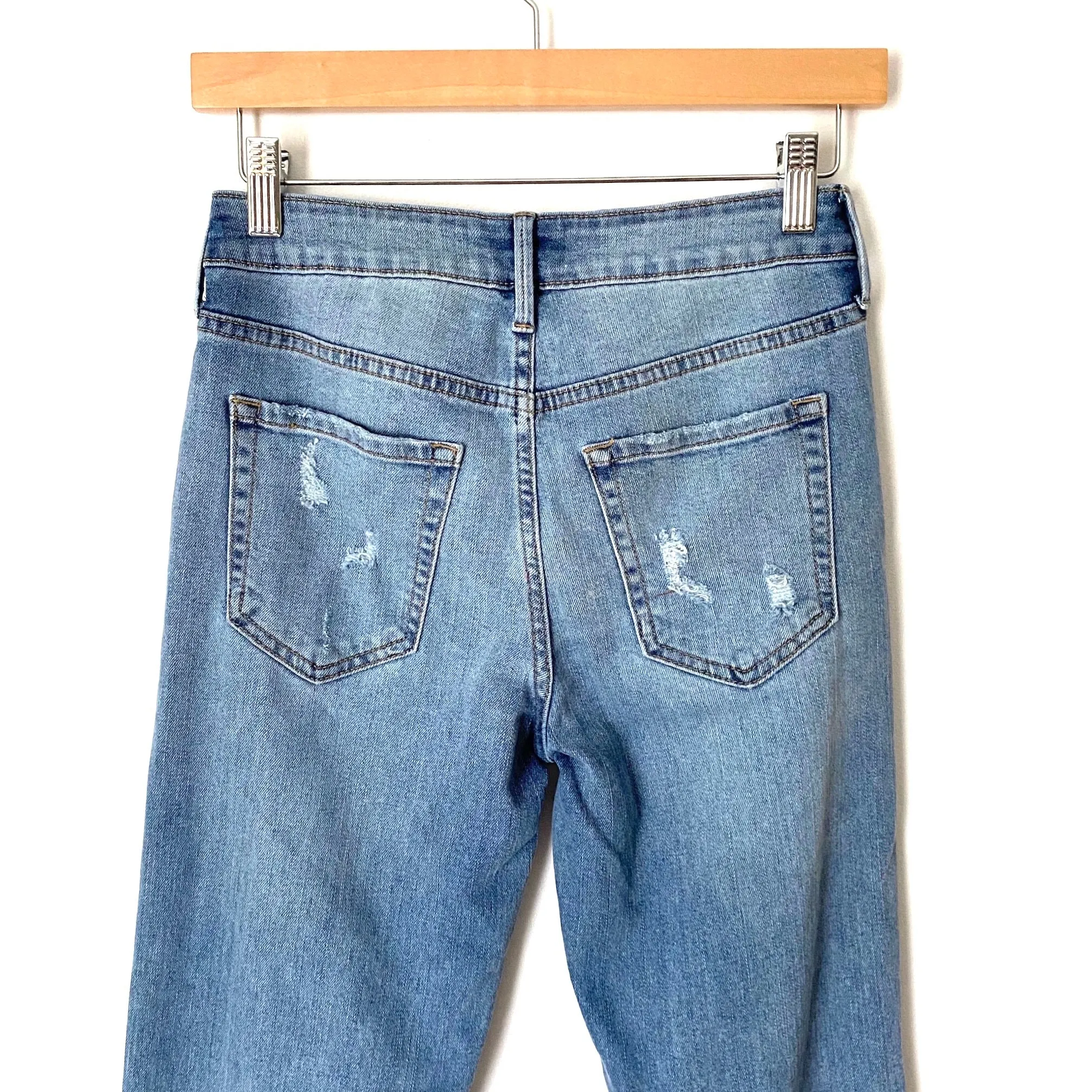 Just Black Denim Distressed Frayed Hem Jeans- Size 26 (Inseam 24.5”)