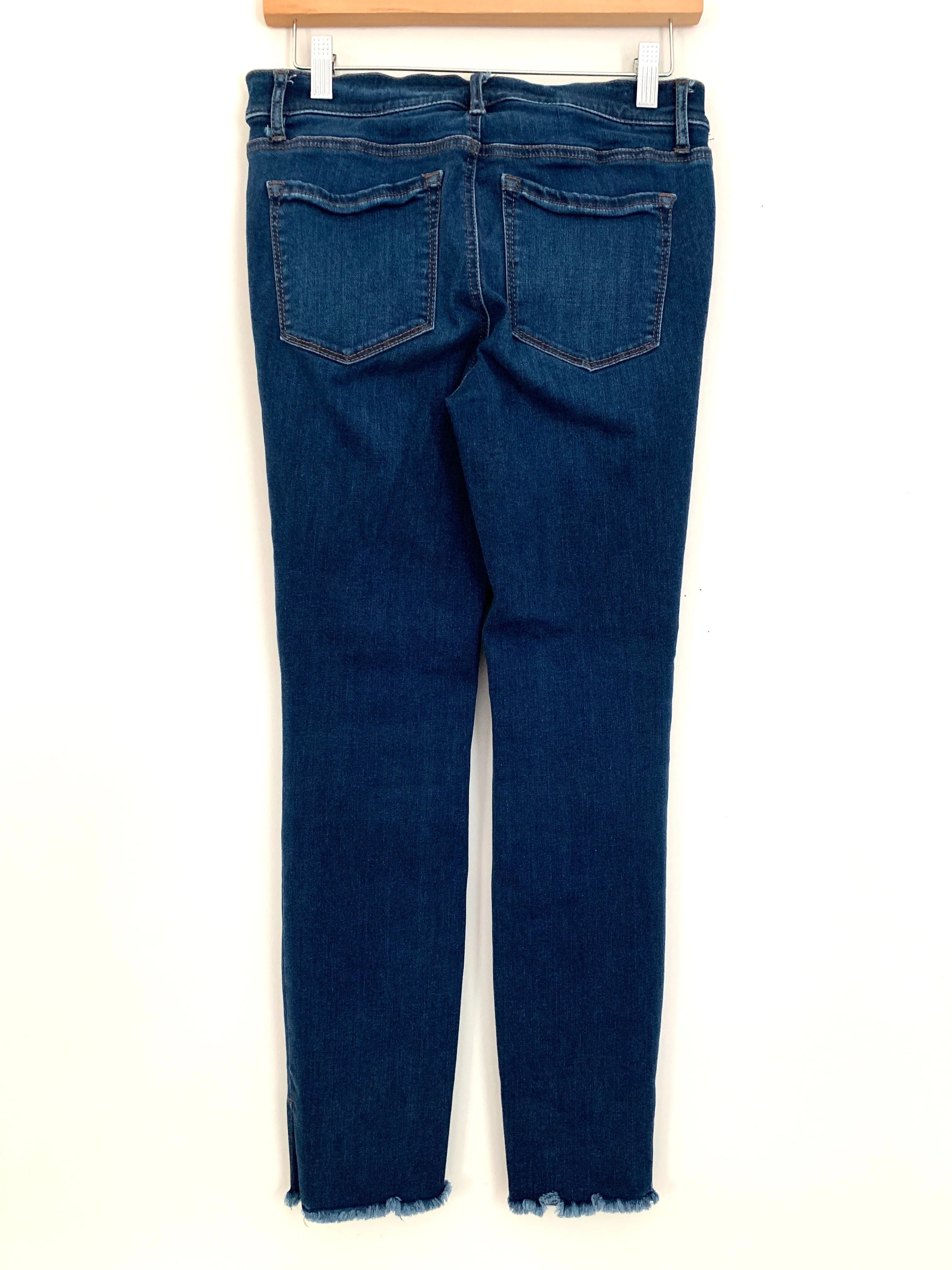 LOFT Dark Wash Raw Hem Jeans- Size 27 (Inseam 27”)
