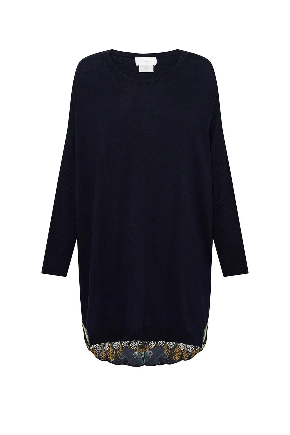 LONG SLEEVE JUMPER WITH PRINT BACK DRIPPING IN DECO
